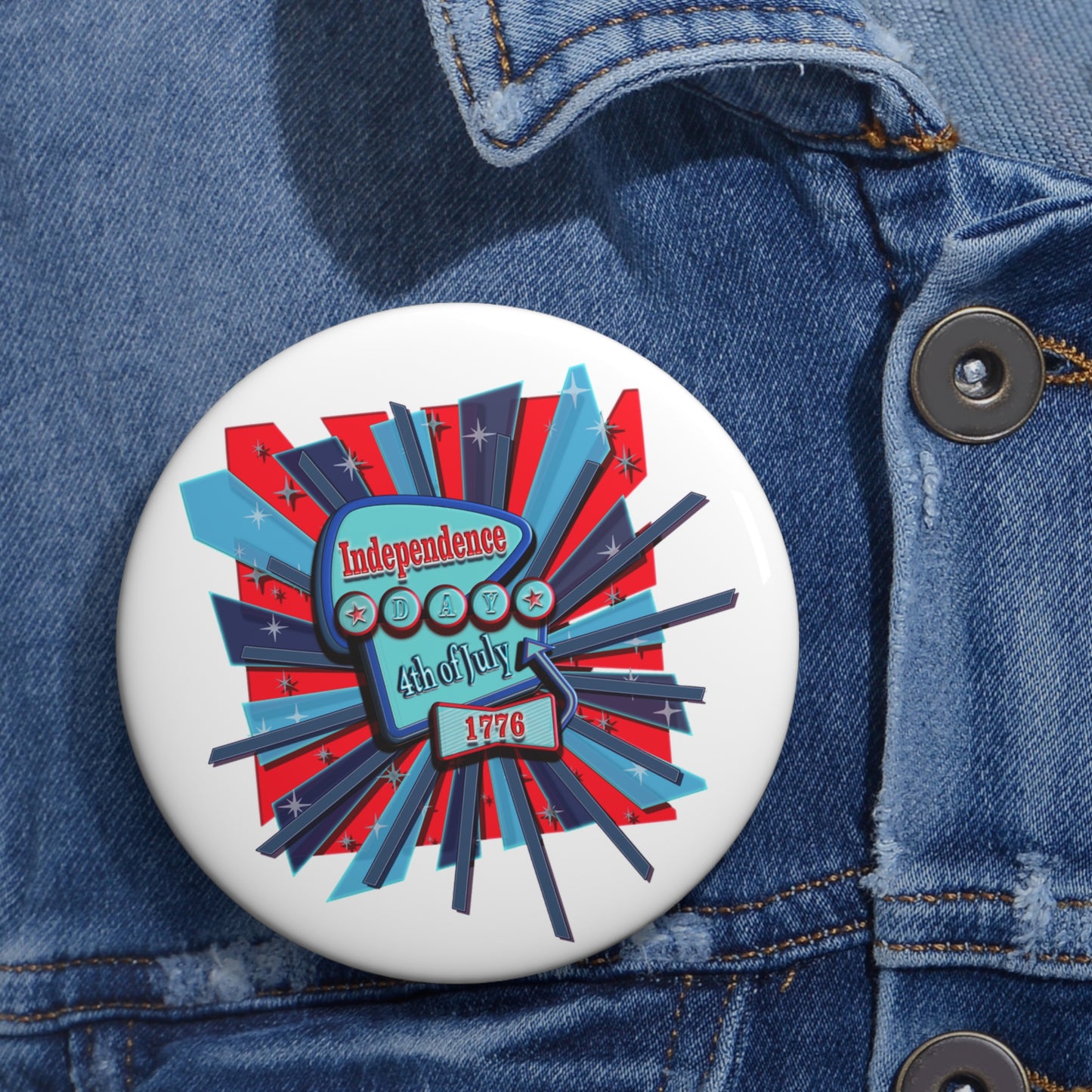 Custom Independence Day Pin Buttons, Fun Party Favors, Vintage Americana, American Pride Accessories, Freedom Celebrations, DIY Badge Gift