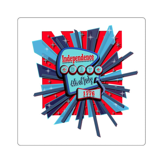 Patriotic Square Stickers, Fourth of July Decor, Holiday Party Favors, Laptop Stickers, Celebration Accessories