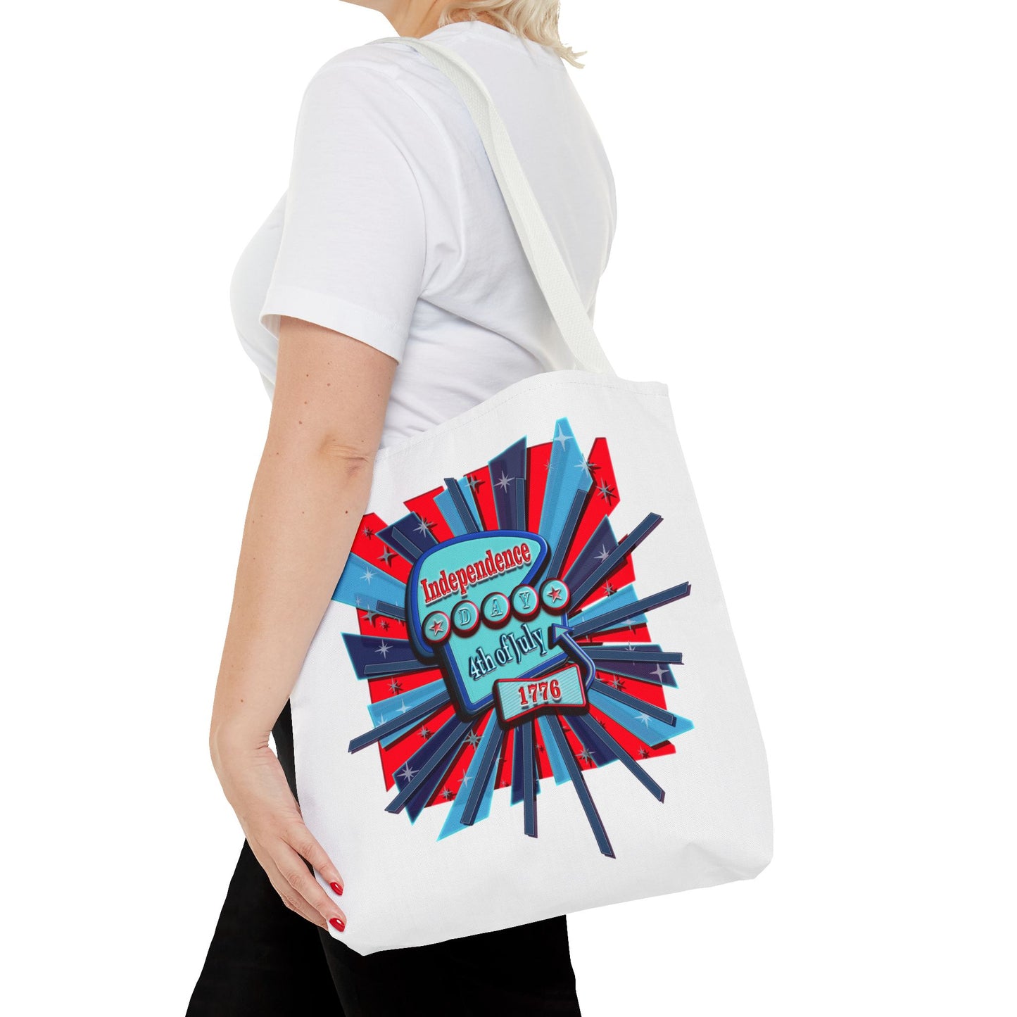 Independence Day Tote Bag, Patriotic Eco-Friendly Bag, 4th of July Shopper, USA Flag Design, Summer Picnic Essential