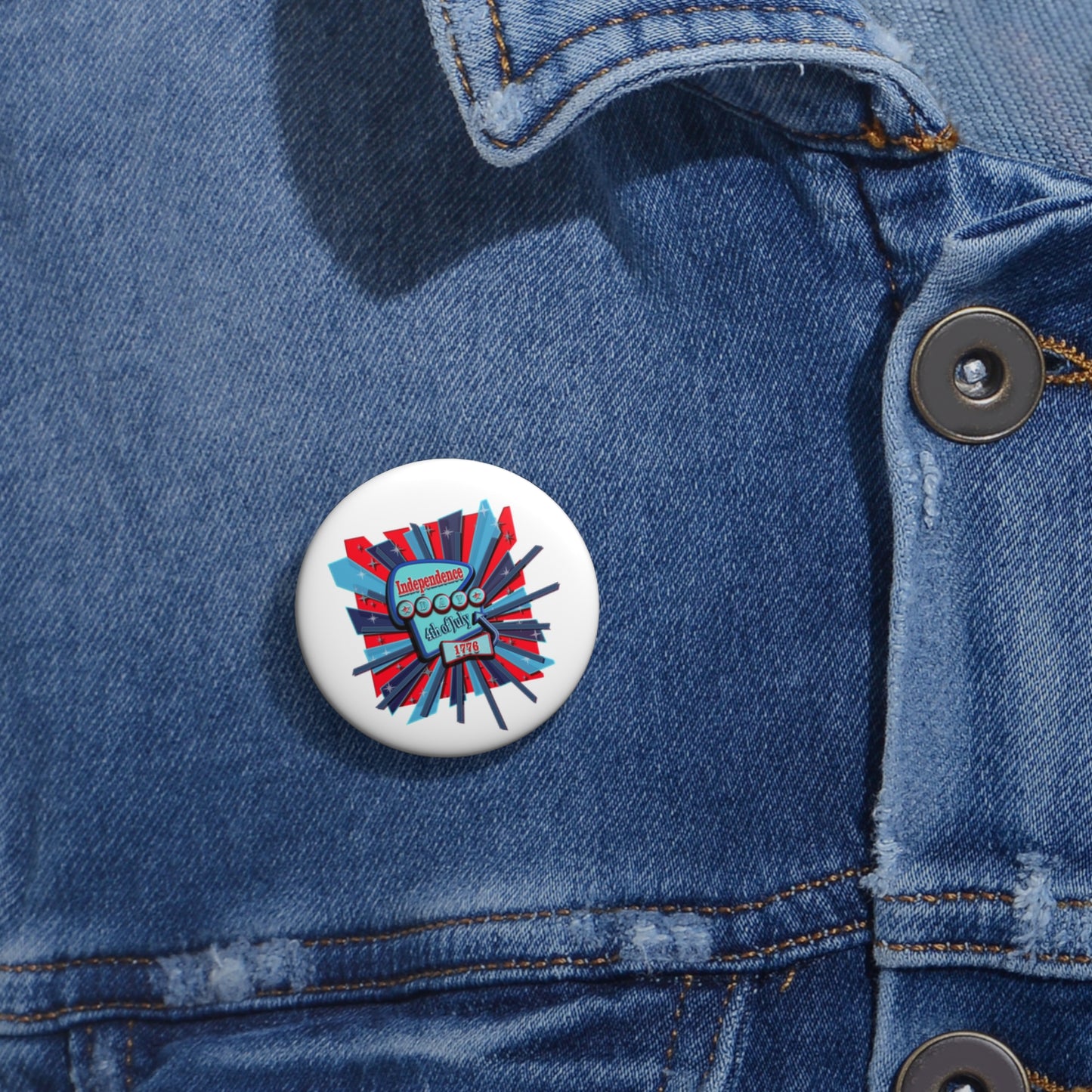 Custom Independence Day Pin Buttons, Fun Party Favors, Vintage Americana, American Pride Accessories, Freedom Celebrations, DIY Badge Gift