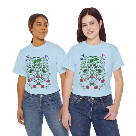 Floral  Unisex Heavy Cotton Tee, Nature Lover Shirt, Gift for Her, Gift for him,  Graphic Tee, Casual Wear, Eco-Friendly Fashion